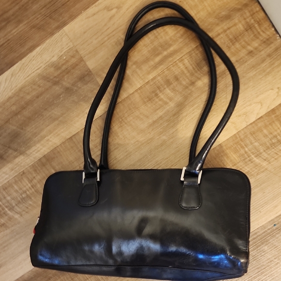 HOBO Vintage Y2k Grunge Classic Black Genuine Leather Shoulder Bag - Picture 2 of 10